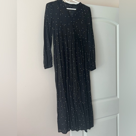 Who What Wear black with white polka dot maxi dress size xs - Picture 1 of 2